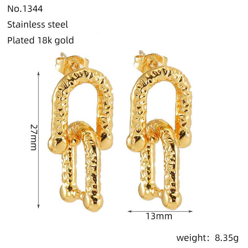 Fashion Stainless Steel Geometric Earrings - Beauty Accessories