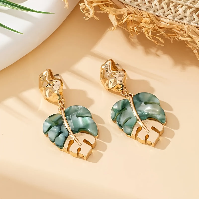 Vintage Boho Style Leaf Dangle Earrings - Beauty Accessories