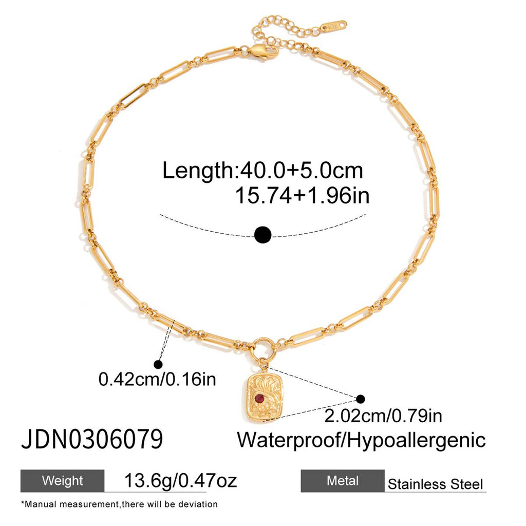 Classic 18K Gold Stainless Steel White Zircon Jewelry - Beauty Accessories