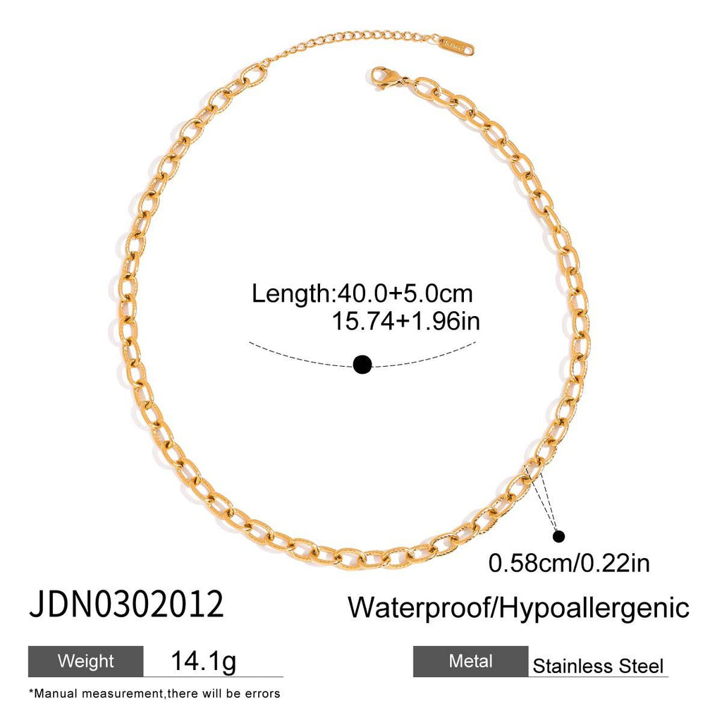 Elegant 18K Gold Stainless Steel Glass Pearl Necklace - Beauty Accessories