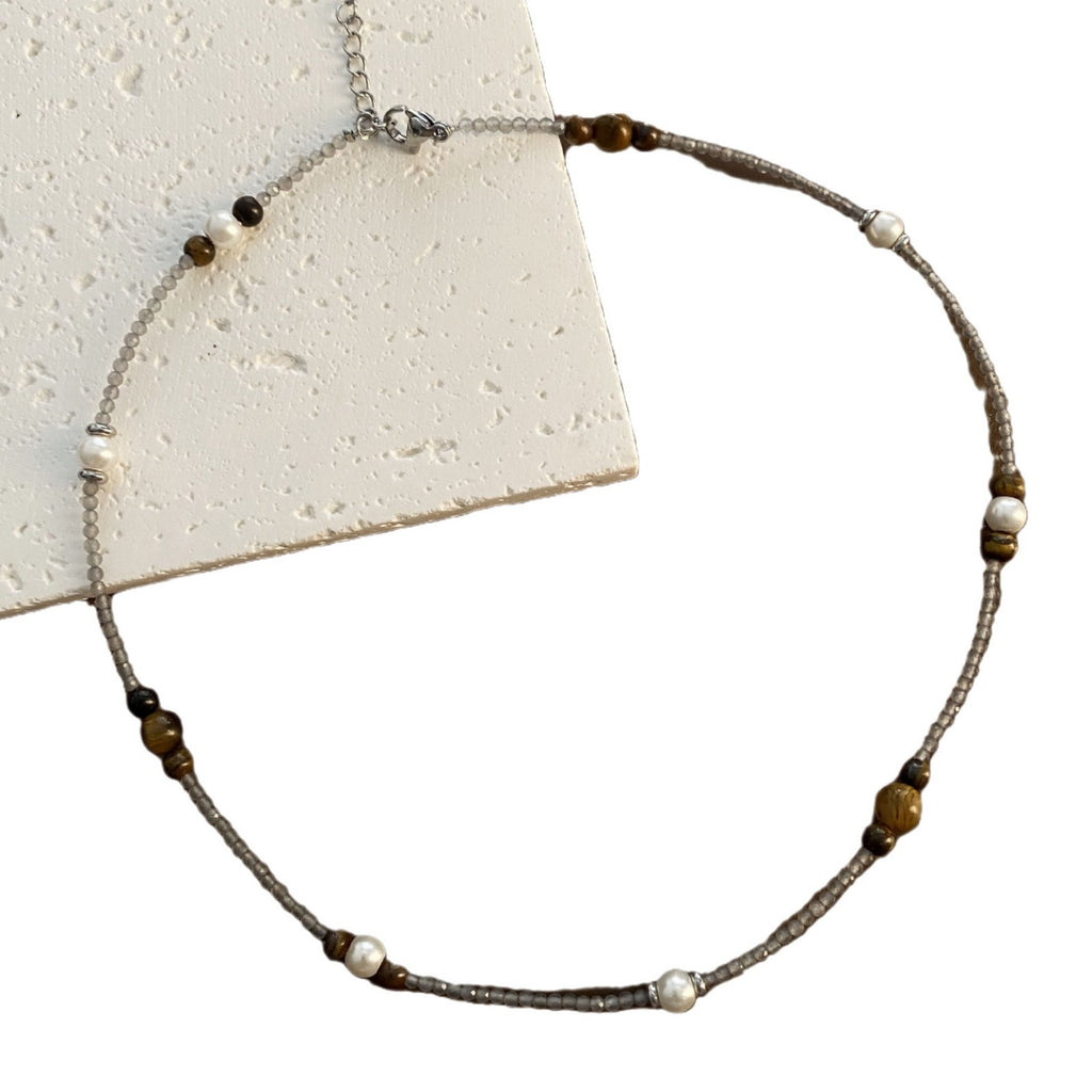 Tigereye Handmade Beaded Pearl Necklace - Beauty Accessories