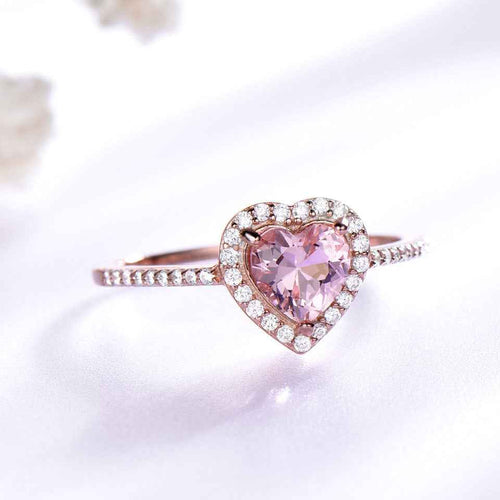 Adeline morganite silver ring, front view