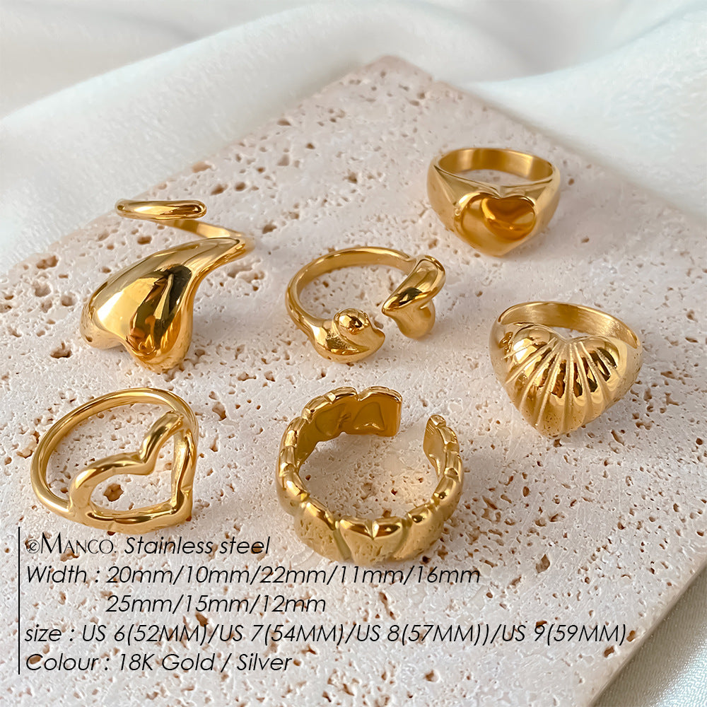 European And American Fashion Stainless Steel Ring For Women - Beauty Accessories