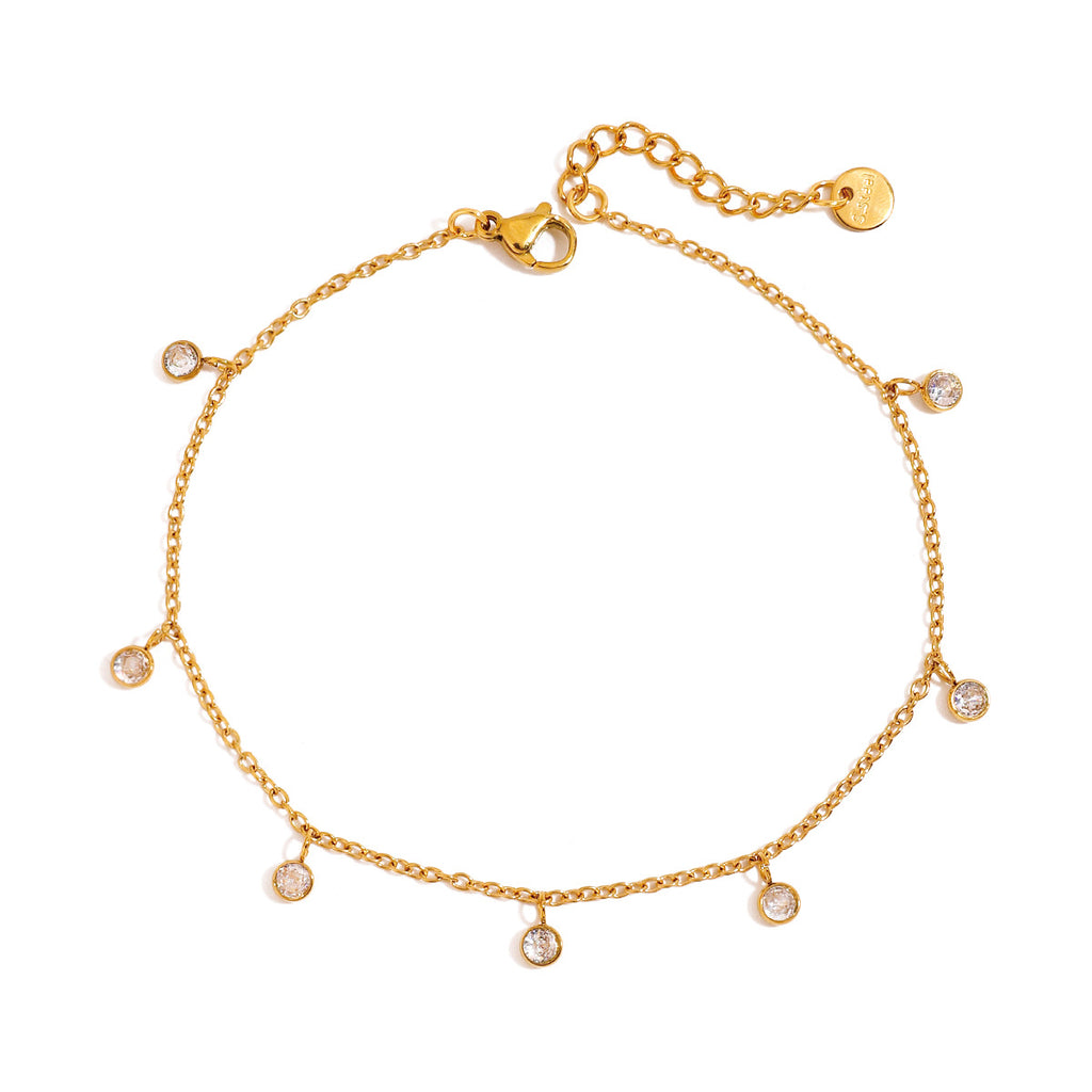 Stainless Steel All-match Zircon Anklet - Beauty Accessories