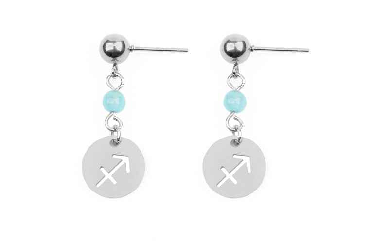Stainless Steel Twelve Constellation Earrings - Beauty Accessories