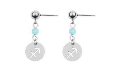 Stainless Steel Twelve Constellation Earrings - Beauty Accessories