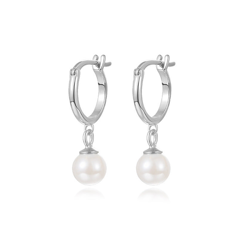 S925 Sterling Silver earrings Light Luxury Ball Bead Earrings Series Women's Retro