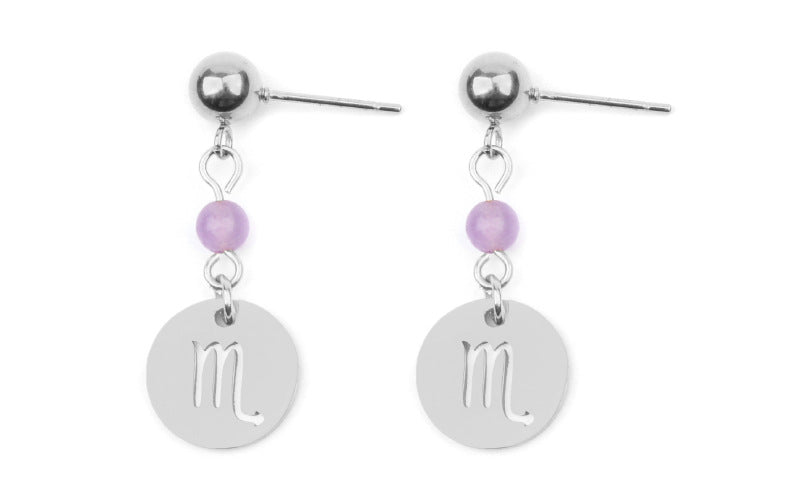 Stainless Steel Twelve Constellation Earrings - Beauty Accessories