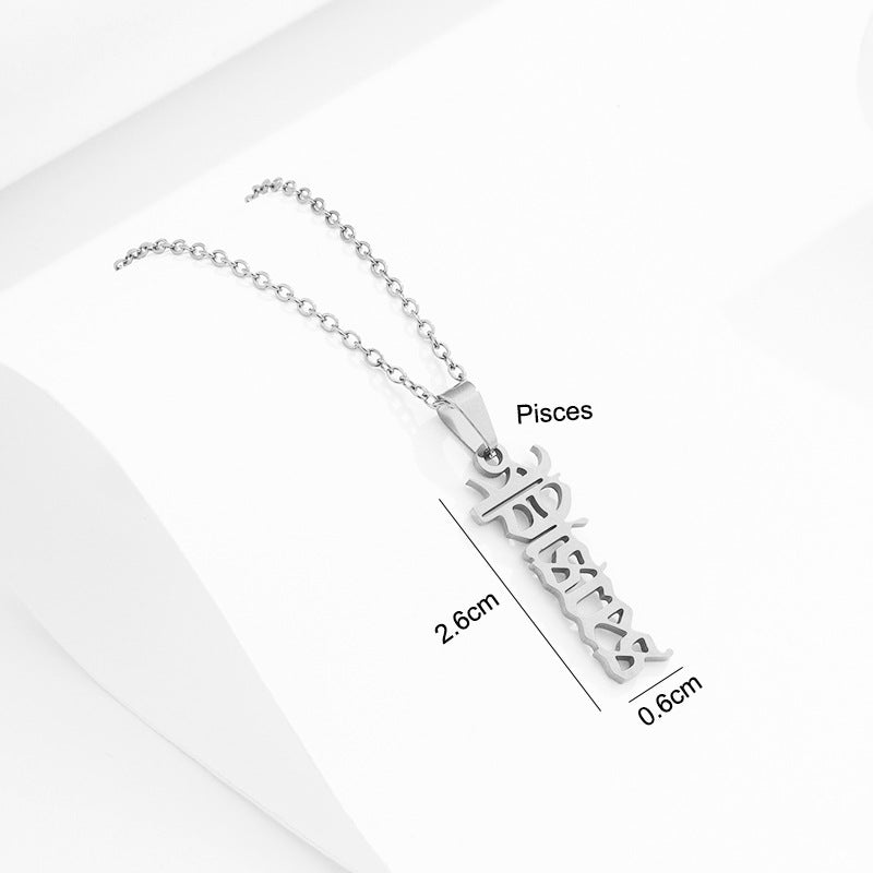 Stainless Steel Zodiac Necklace - Beauty Accessories