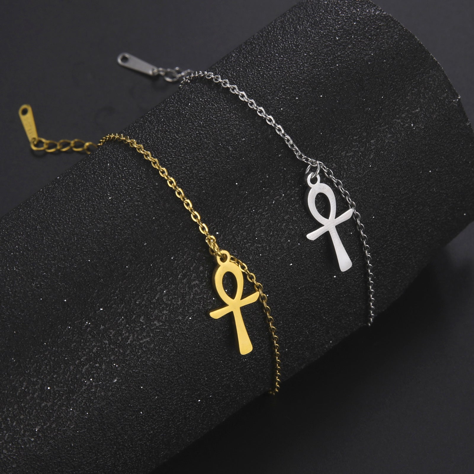 Cross Anklet Stainless Steel Egyptian Pendant - Beauty Accessories