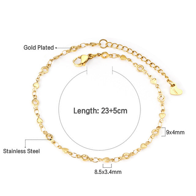 Stainless Steel Anklet Chain Foot Ornaments Female Casual Retro Travel Beach Anklet - Beauty Accessories