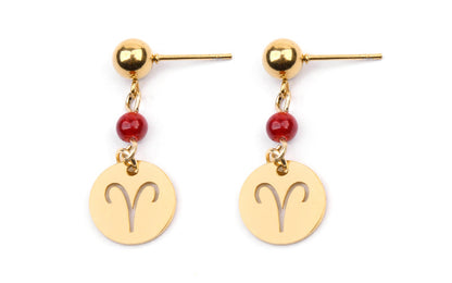 Stainless Steel Twelve Constellation Earrings - Beauty Accessories