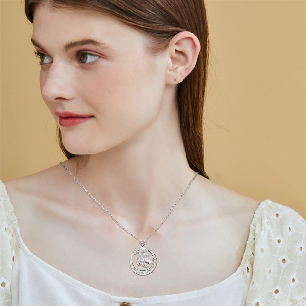 Disc Diamond Star Moon Smart Necklace - Beauty Accessories