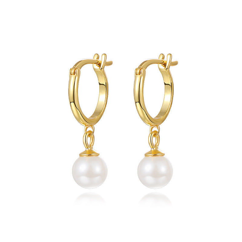 S925 Sterling Silver earrings Light Luxury Ball Bead - Beauty Accessories