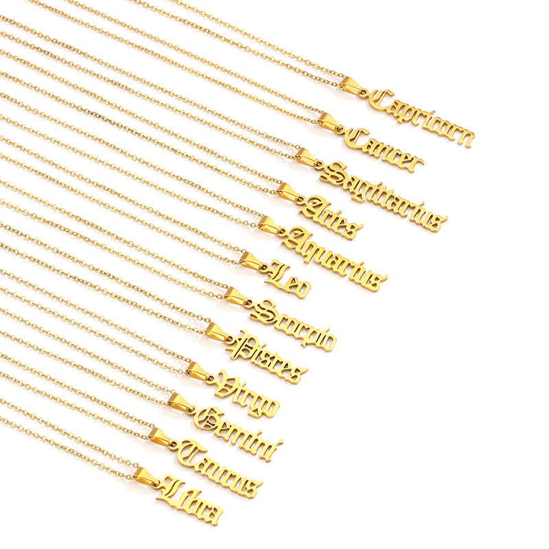 Stainless Steel Zodiac Necklace - Beauty Accessories