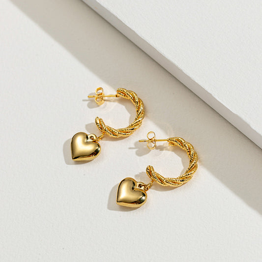 Women's Embossed Stainless Steel Earrings - Beauty Accessories