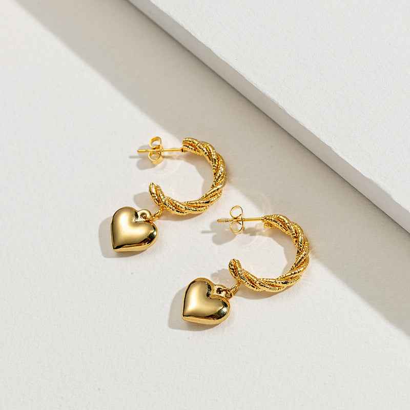 Women's Embossed Stainless Steel Earrings