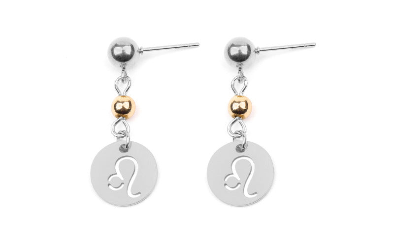 Stainless Steel Twelve Constellation Earrings - Beauty Accessories