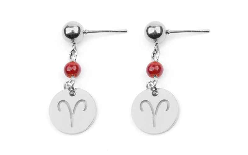 Stainless Steel Twelve Constellation Earrings - Beauty Accessories
