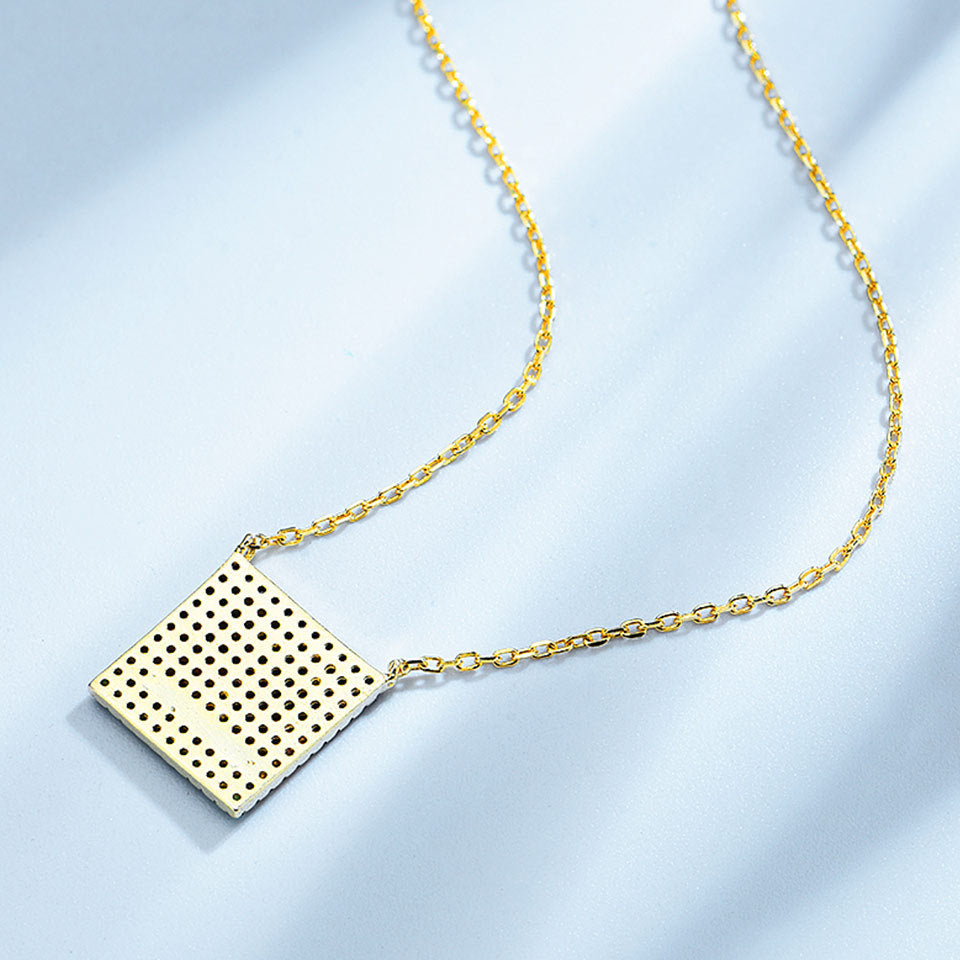 Square Zircon S925 Silver Simple Pendant - Beauty Accessories