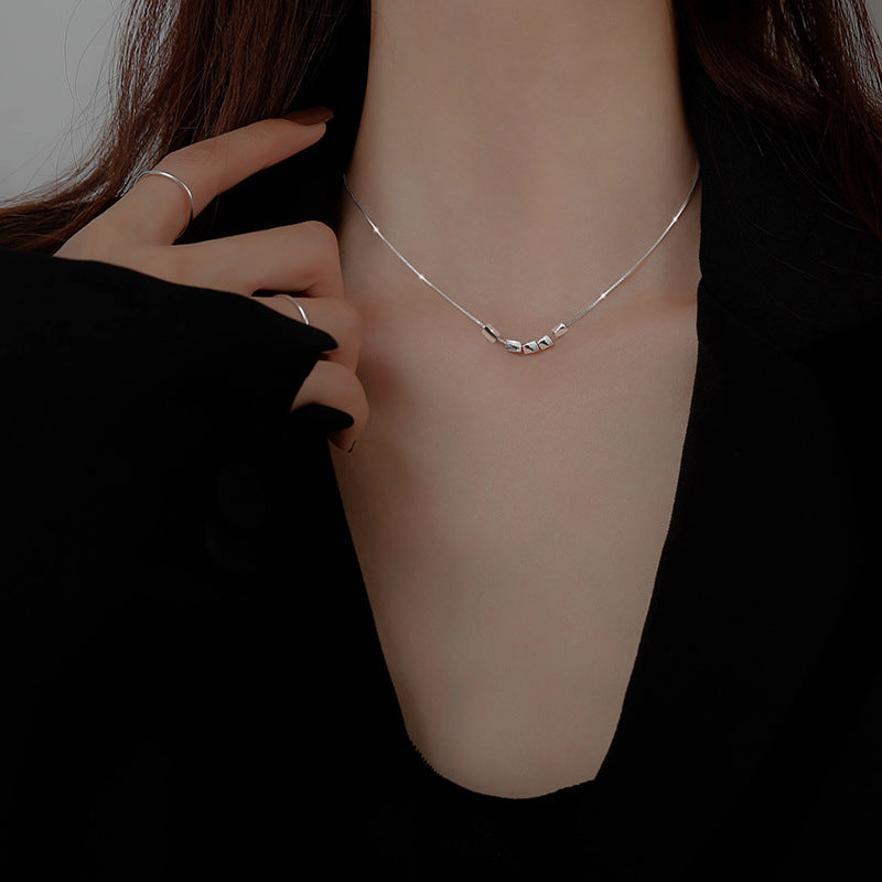 Necklace Female S925 Sterling Silver Transfer Beads Clavicle Chain - Beauty Accessories
