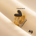 304 Stainless Steel Heart-shaped Drip Open Ring For Women - Beauty Accessories