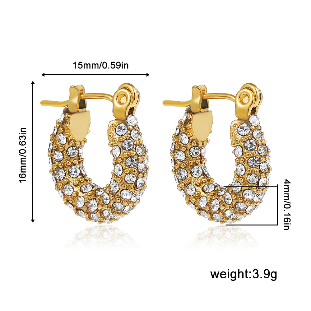Stainless Steel 18K Gold Plating Twist-knot Earrings With Diamonds - Beauty Accessories