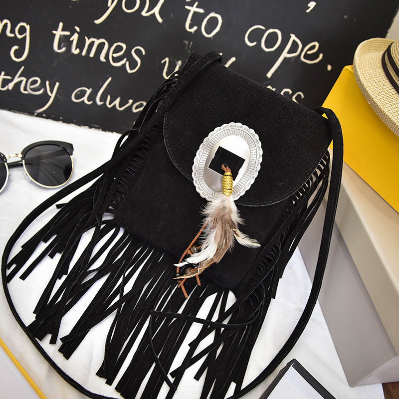 Bohemian Tassel Crossbody Small Feather Bag - Beauty Accessories