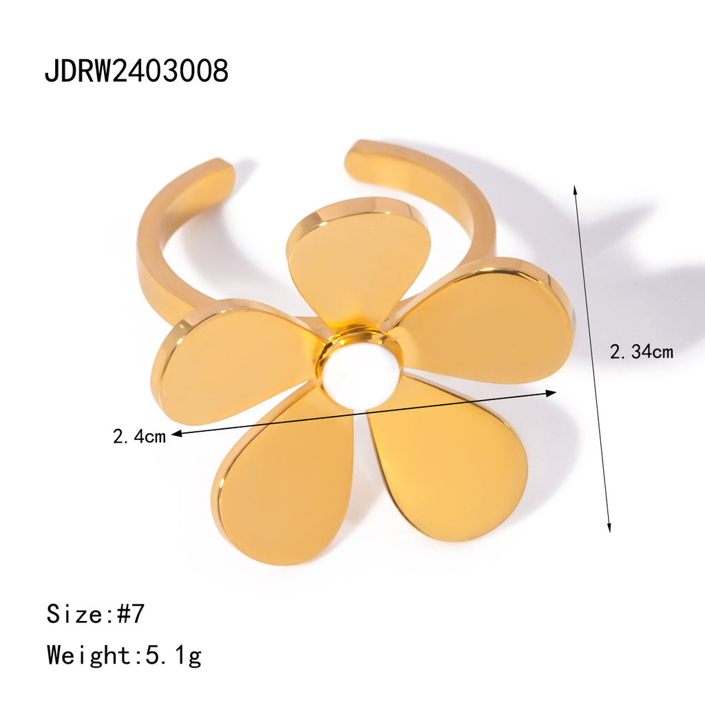 Summer 18K Gold Stainless Steel Flower Earrings - Beauty Accessories