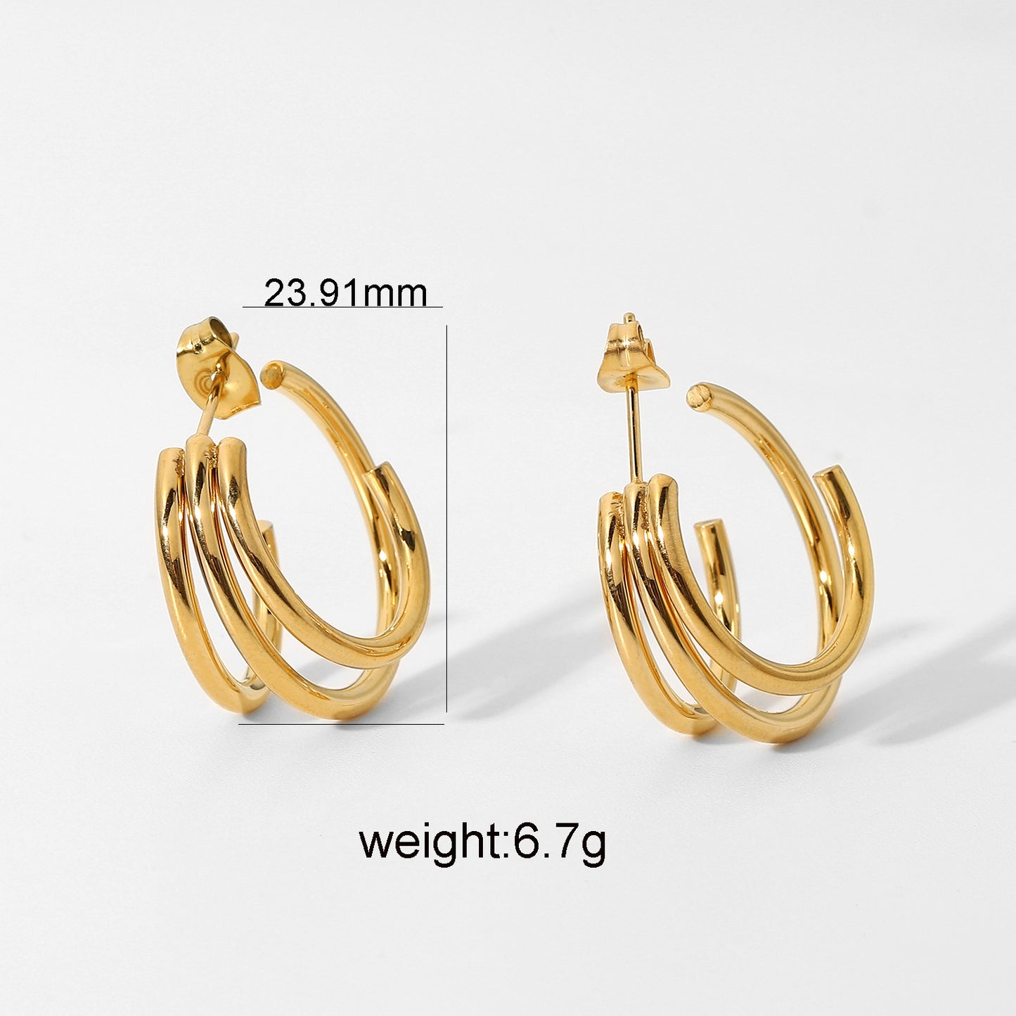 Stainless Steel Ring-shaped Earrings - Beauty Accessories