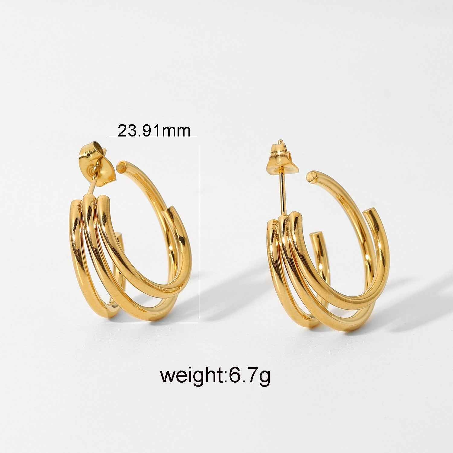Stainless Steel Ring-shaped Earrings