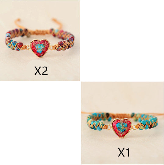 Red And Blue Love Emperor Stone Bracelet - Beauty Accessories