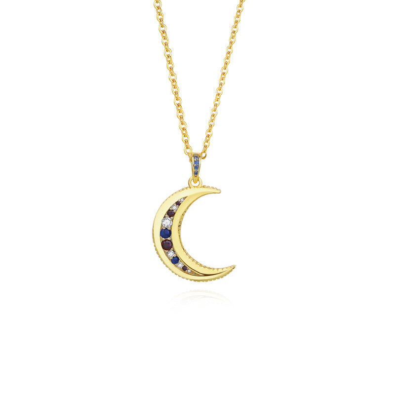 Yuanfan 925 Sterling Silver Moon Necklace - Beauty Accessories