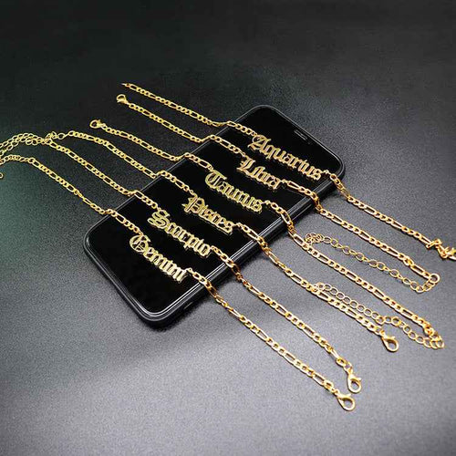 Stainless Steel Female Popular Retro Zodiac Alphabet Anklet - Beauty Accessories