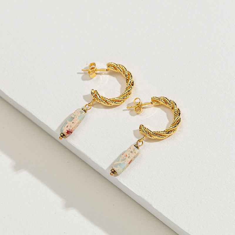 Women's Embossed Stainless Steel Earrings