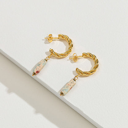 Women's Embossed Stainless Steel Earrings - Beauty Accessories