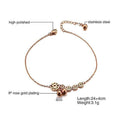 English Pomegranate Bell Lucky Star Stainless Steel Rhinestone Anklet - Beauty Accessories