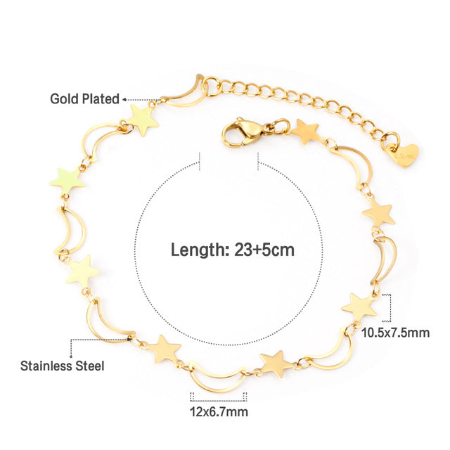 Stainless Steel Anklet Chain Foot Ornaments Female Casual Retro Travel Beach Anklet - Beauty Accessories
