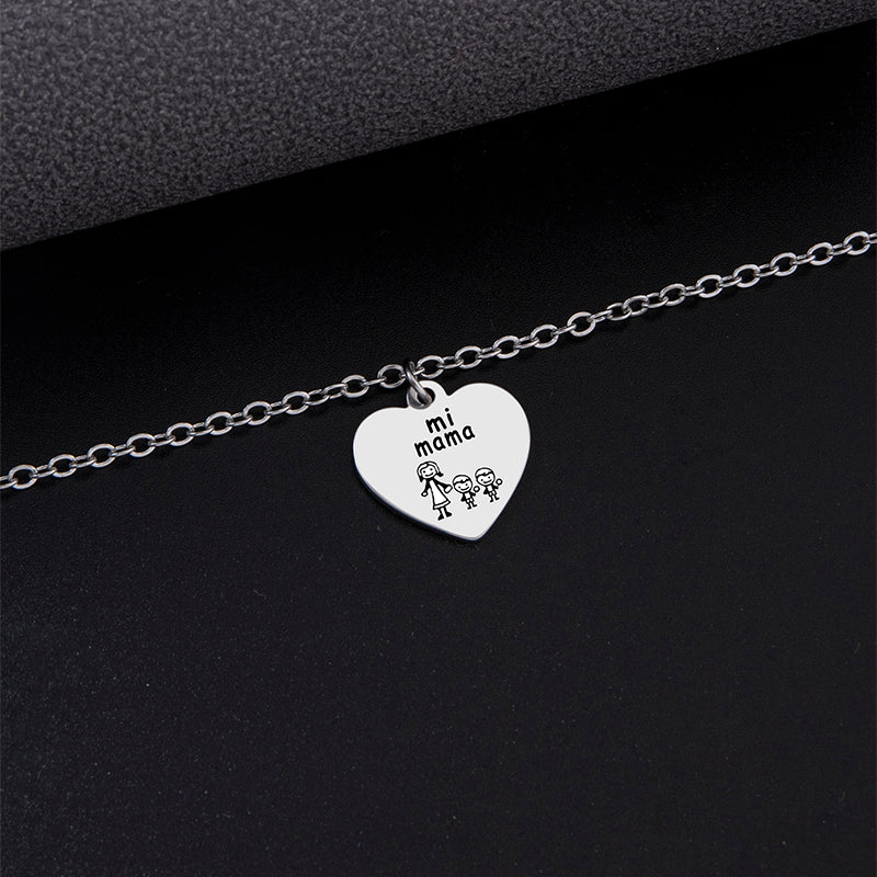 New Peach Heart Pendant Anklet Silver Stainless Steel Anklet - Beauty Accessories
