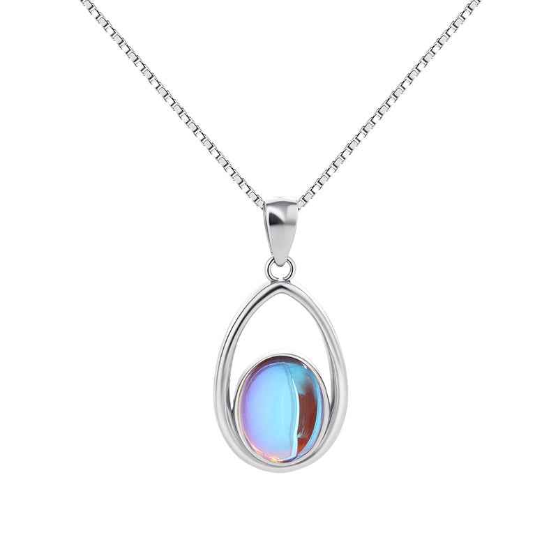 925 Sterling Silver Moonstone Pendant Necklace