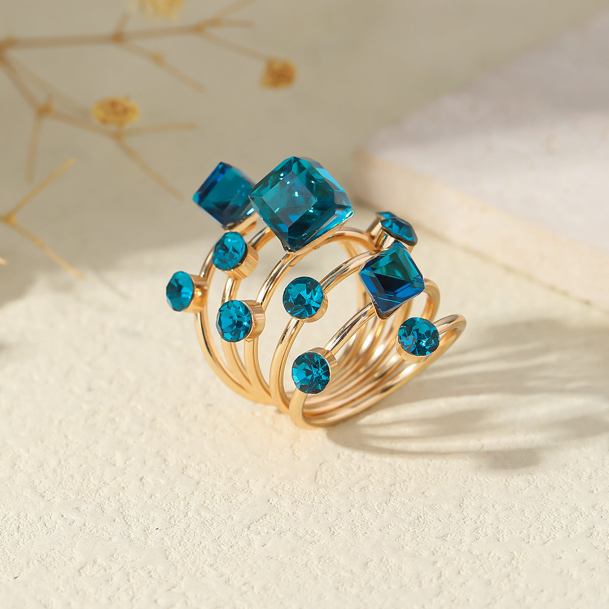 Boho Stackable Gemstone Rings Set For Women - Beauty Accessories